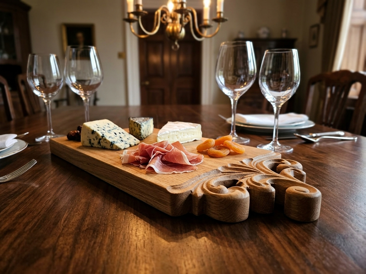Luxury Beech Wood Serving Board | Handmade Charcuterie Board | CNC Carved Wooden Cheese Board - Image 10