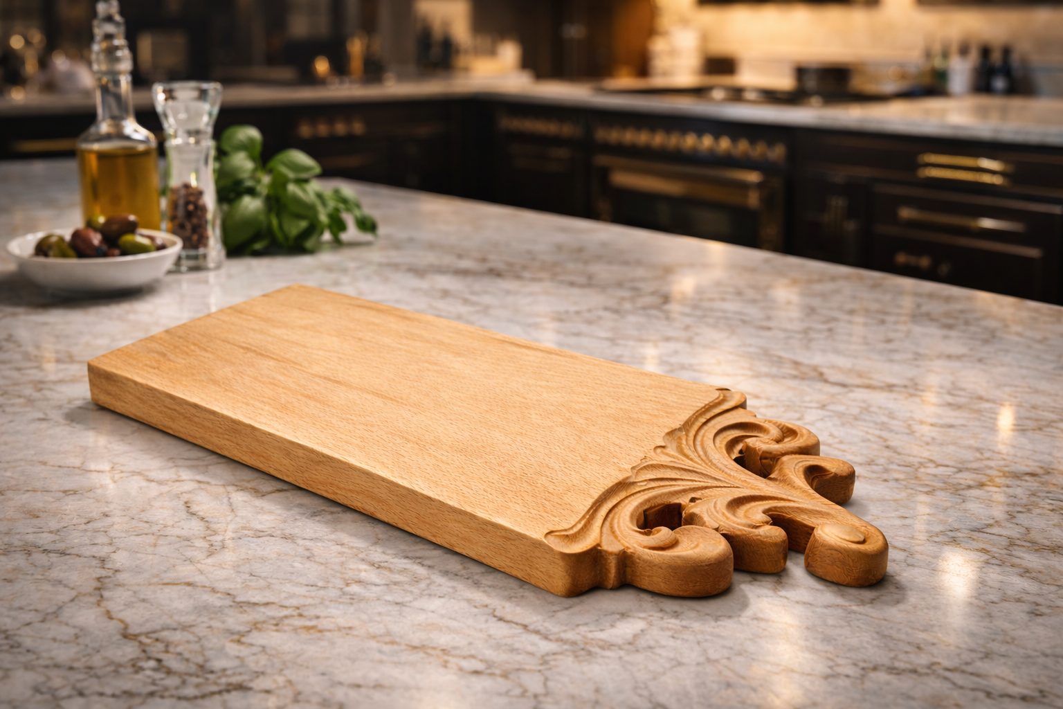 Luxury Beech Wood Serving Board | Handmade Charcuterie Board | CNC Carved Wooden Cheese Board - Image 6