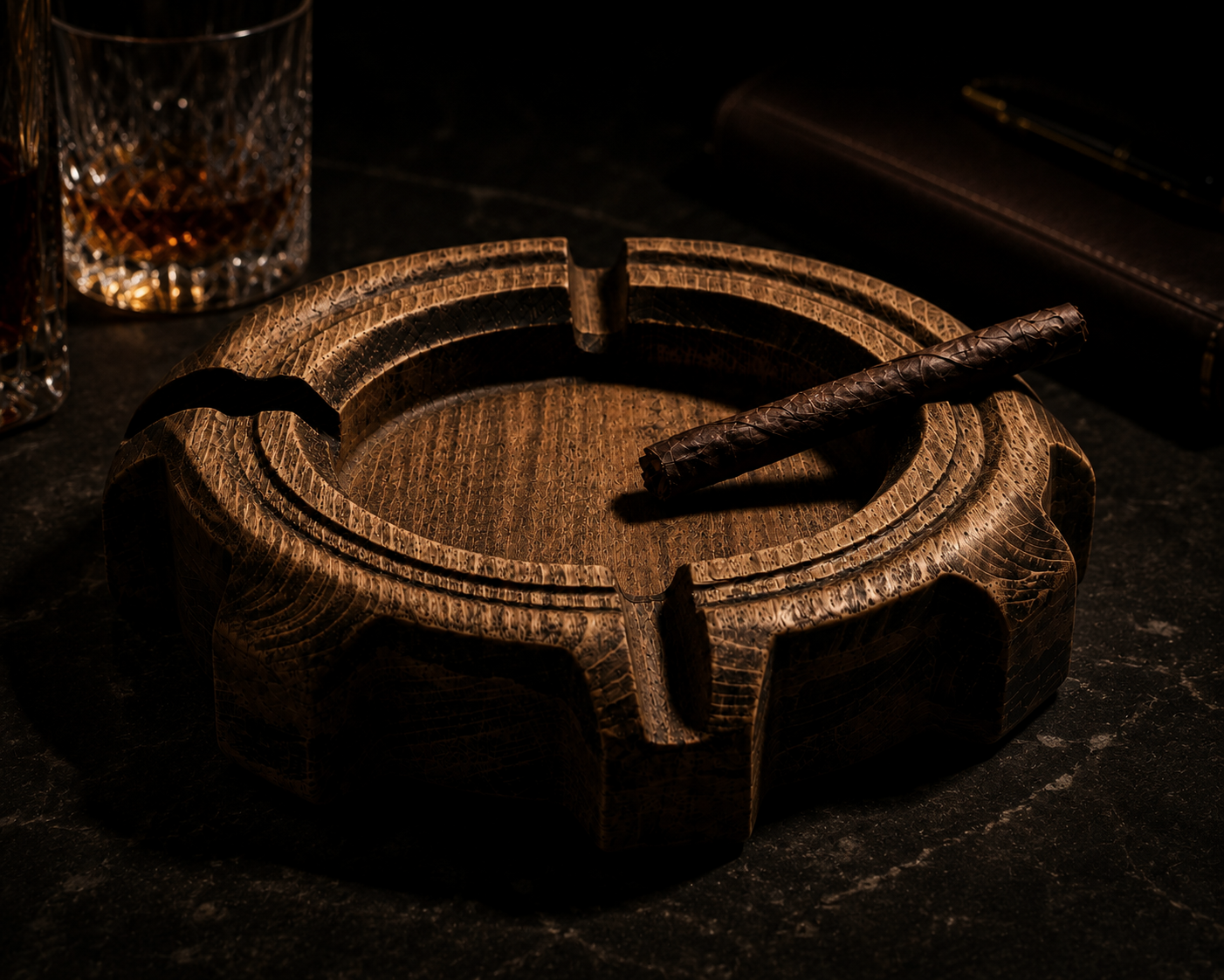 “Forge Ashtray” – Handcrafted Wooden Cigar Ashtray - Image 7