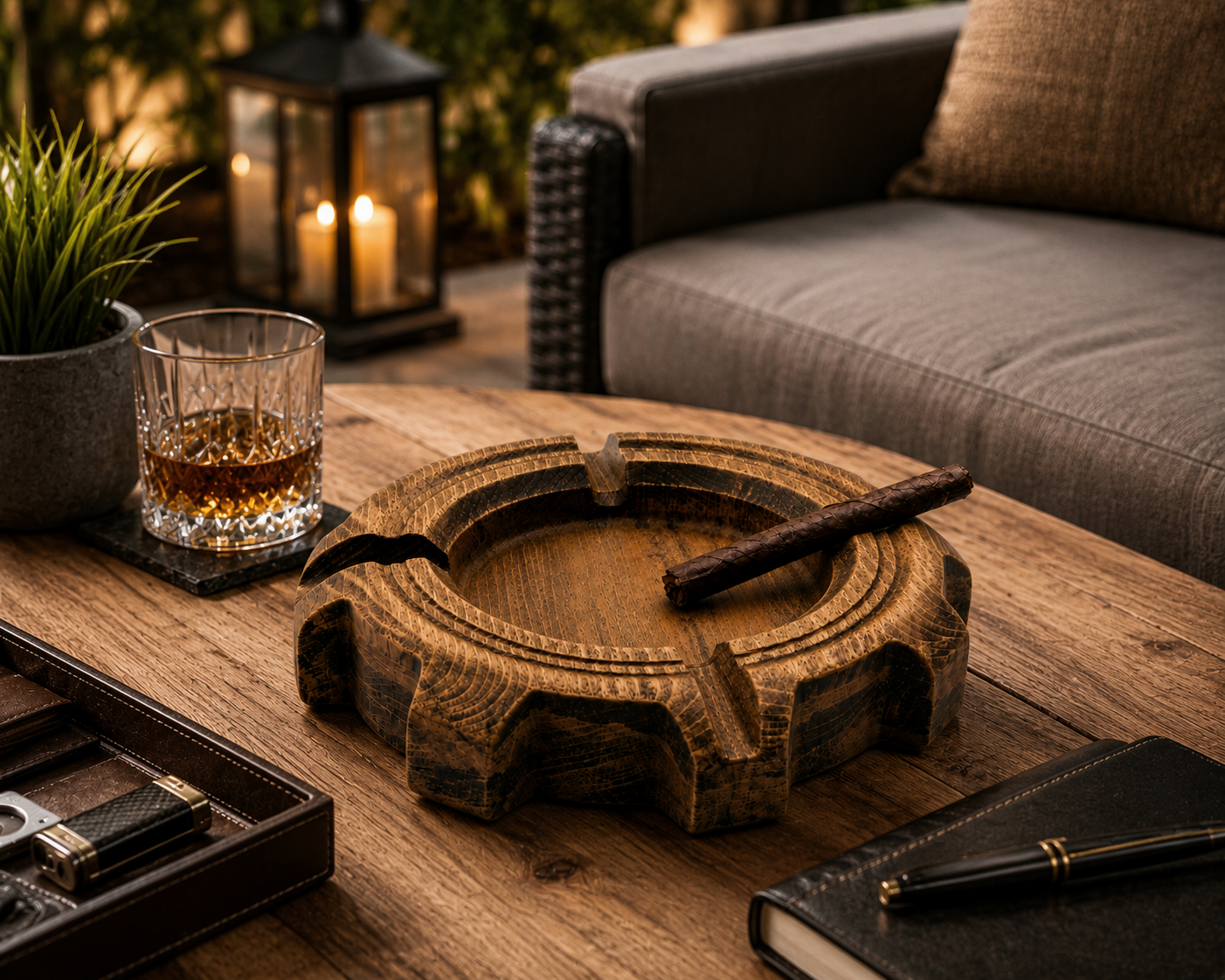 “Forge Ashtray” – Handcrafted Wooden Cigar Ashtray - Image 5