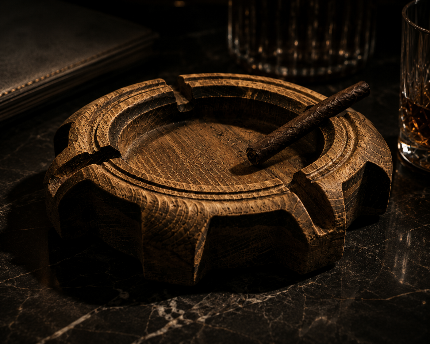 “Forge Ashtray” – Handcrafted Wooden Cigar Ashtray - Image 4