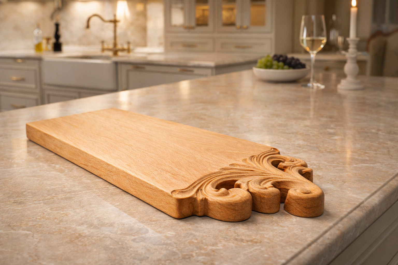 Luxury Beech Wood Serving Board | Handmade Charcuterie Board | CNC Carved Wooden Cheese Board - Image 5