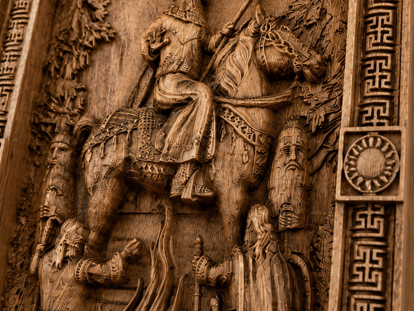 Odin on Horseback – Beech Wood Carving - Image 3