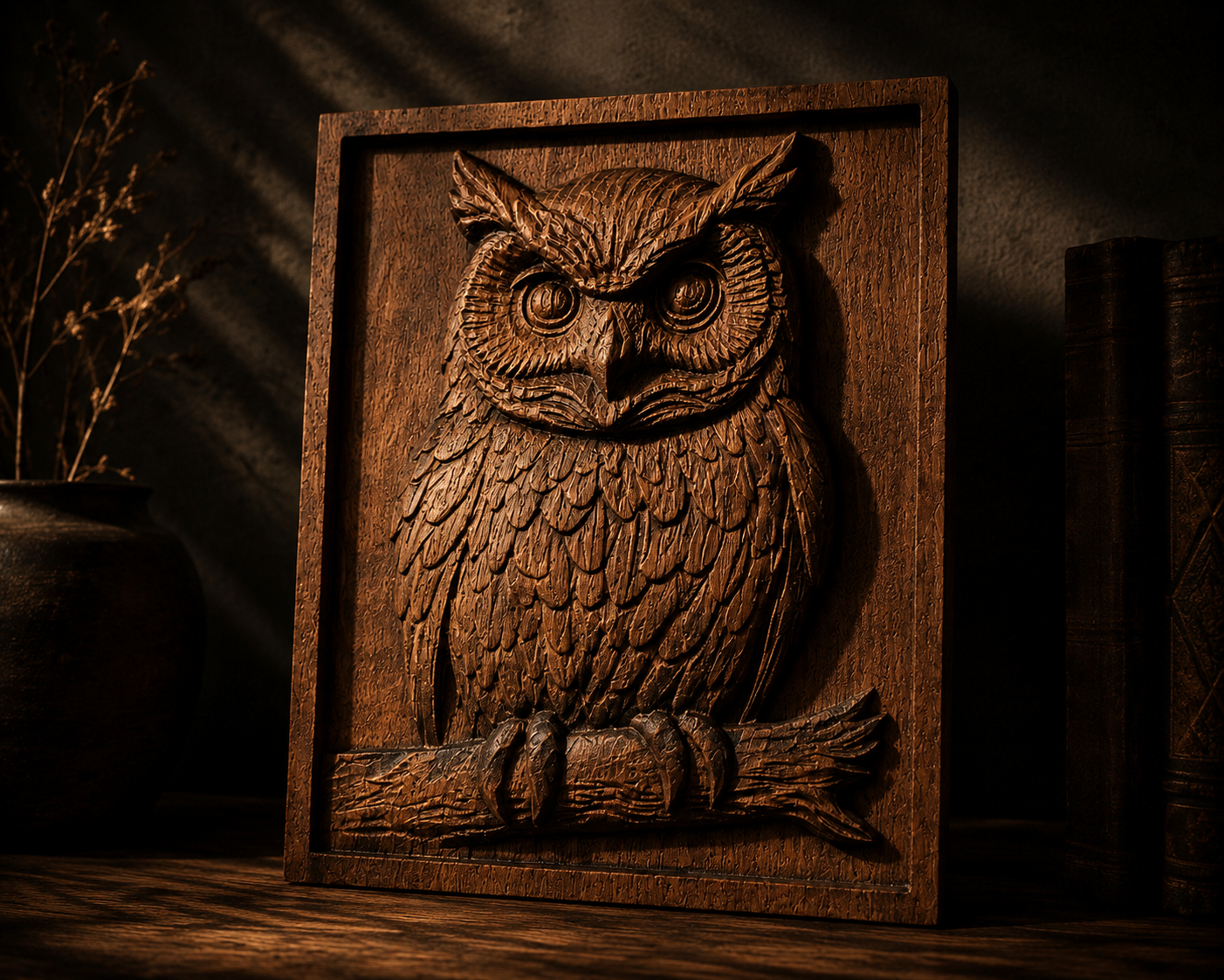 “Night Wisdom” – Owl Wooden Wall Art - Image 6