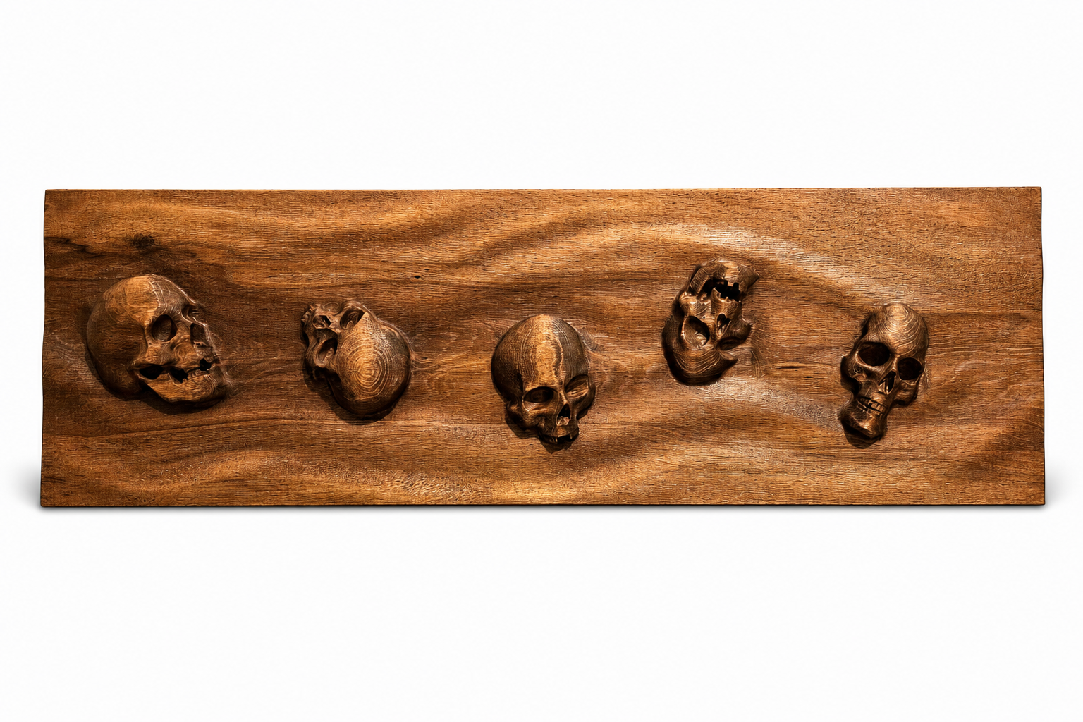 Skull Wood Carving | Gothic Horror Wall Art | Handmade Beech Wood Decor