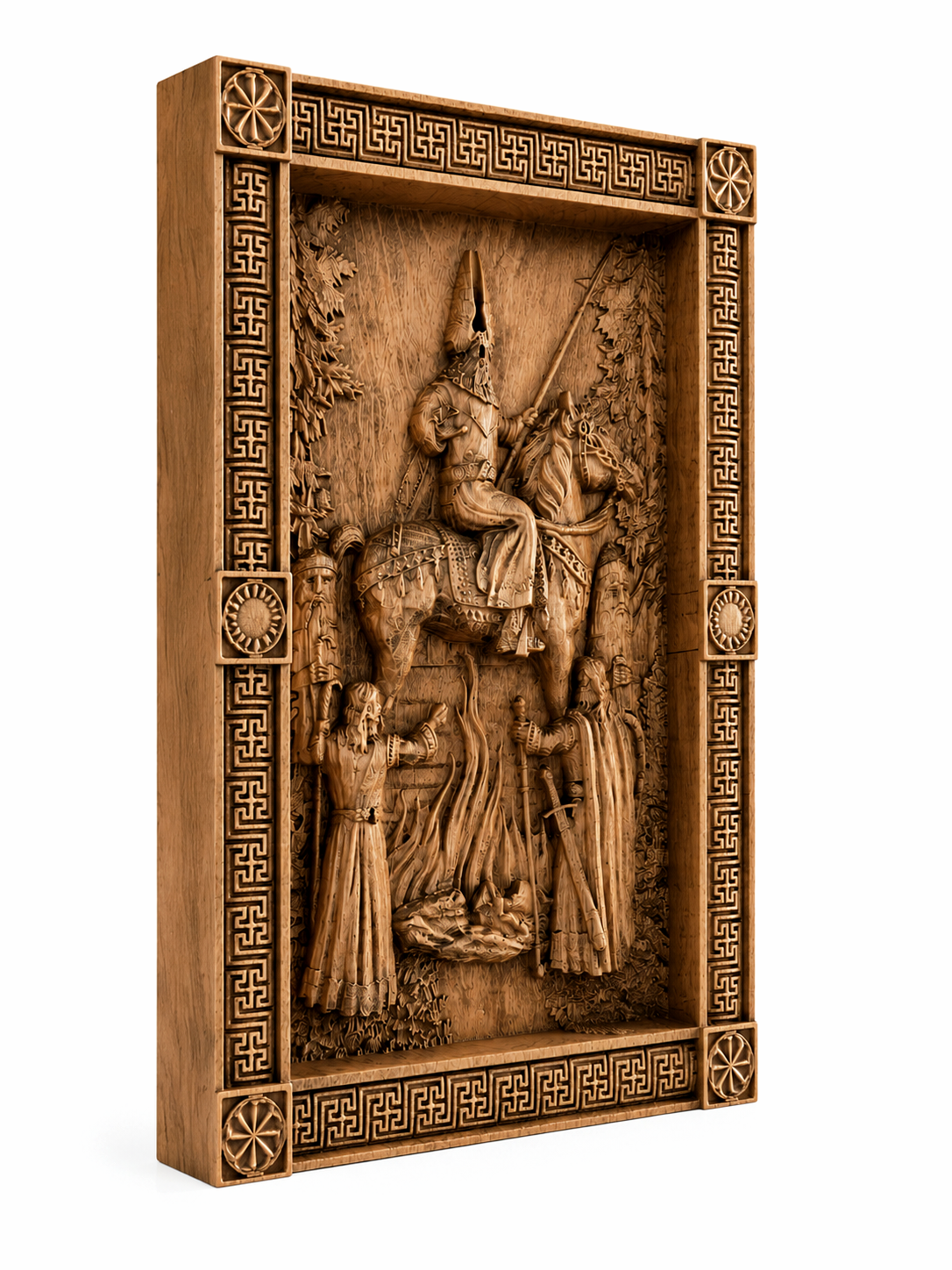 Odin on Horseback – Beech Wood Carving - Image 2