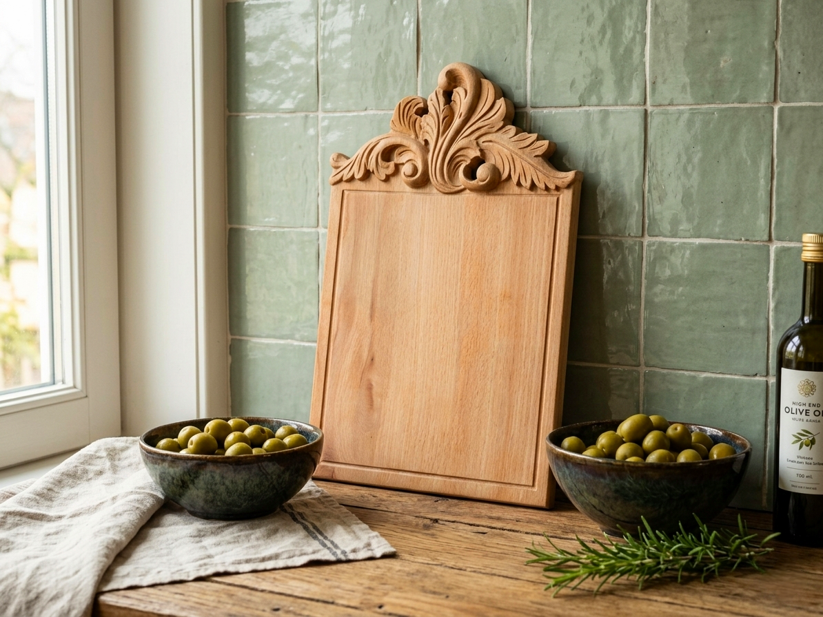 Luxury Beech Wood Serving Board | Handmade CNC Charcuterie Board | Artisan Wooden Serving Tray - Image 6