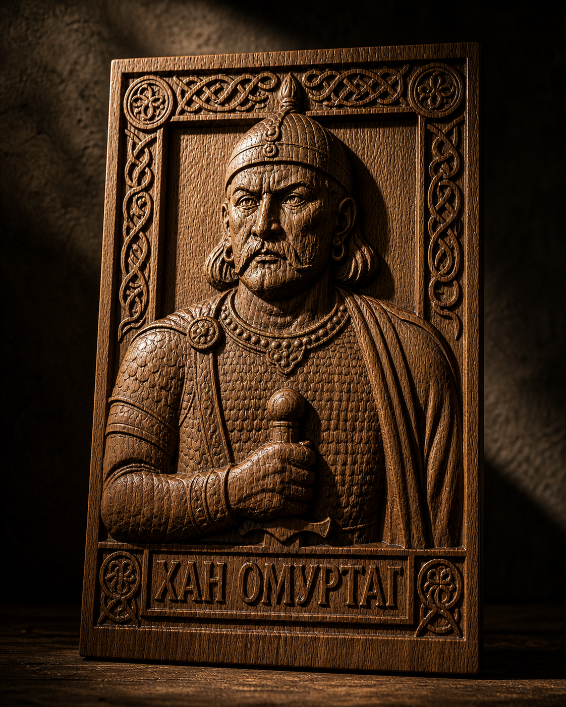 Хан Омуртаг Дърворезба от Масивен Бук | Българско Историческо Пано | Handmade CNC Wall Art - Image 7