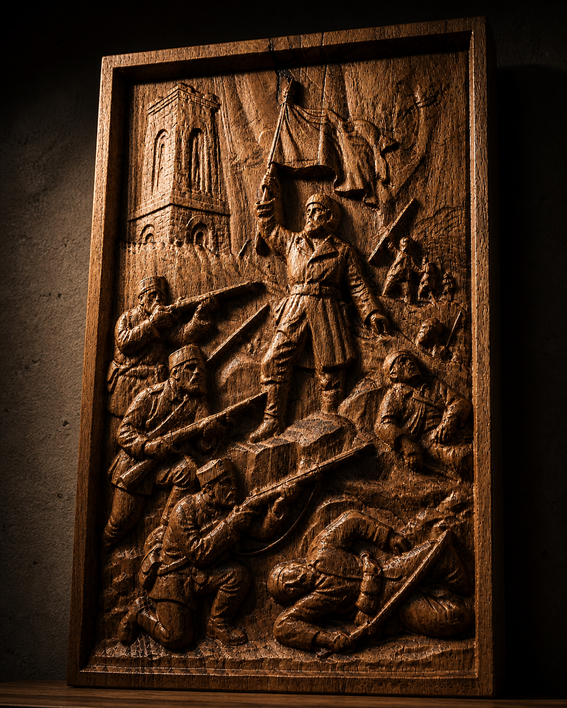 Shipka Wood Carving | Bulgarian Historical Wall Art | Handmade Beech Wood Panel - Image 6