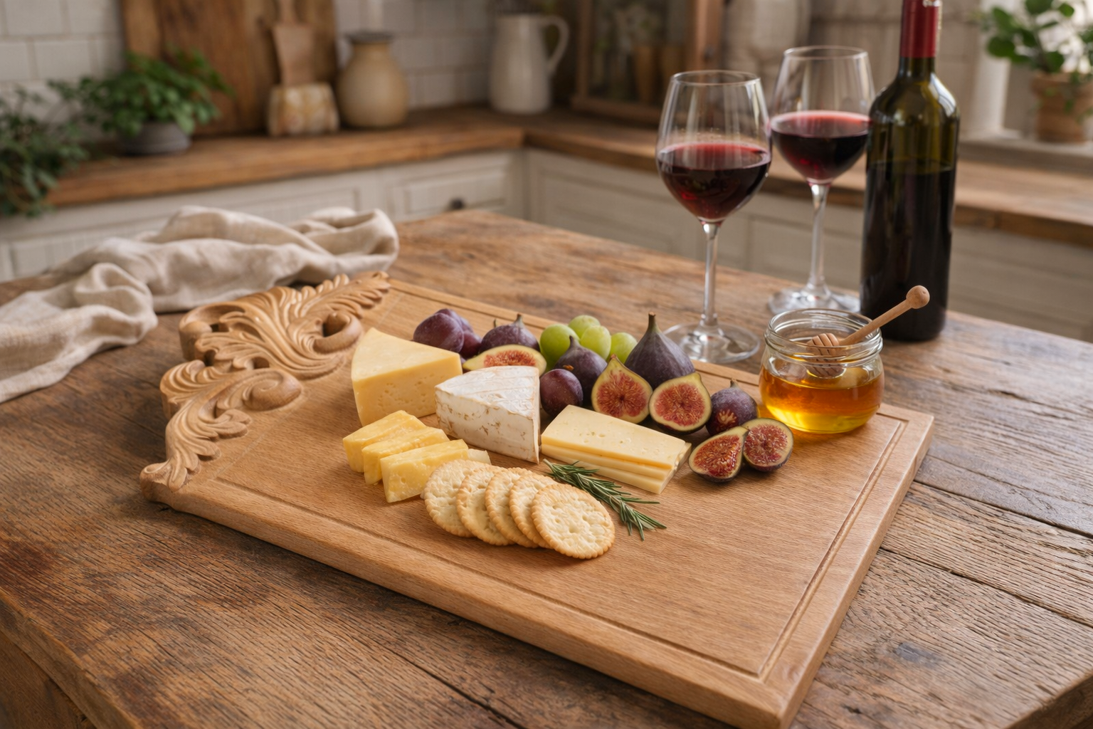 Luxury Beech Wood Serving Board | Handmade CNC Charcuterie Board | Artisan Wooden Serving Tray - Image 10