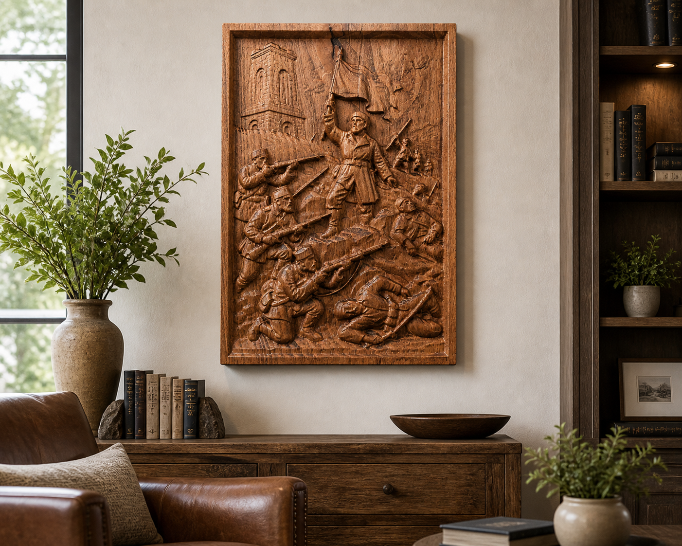Shipka Wood Carving | Bulgarian Historical Wall Art | Handmade Beech Wood Panel - Image 8