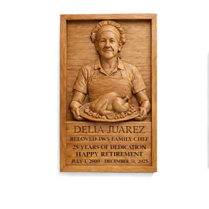 ustom retirement gift wood plaque portrait
