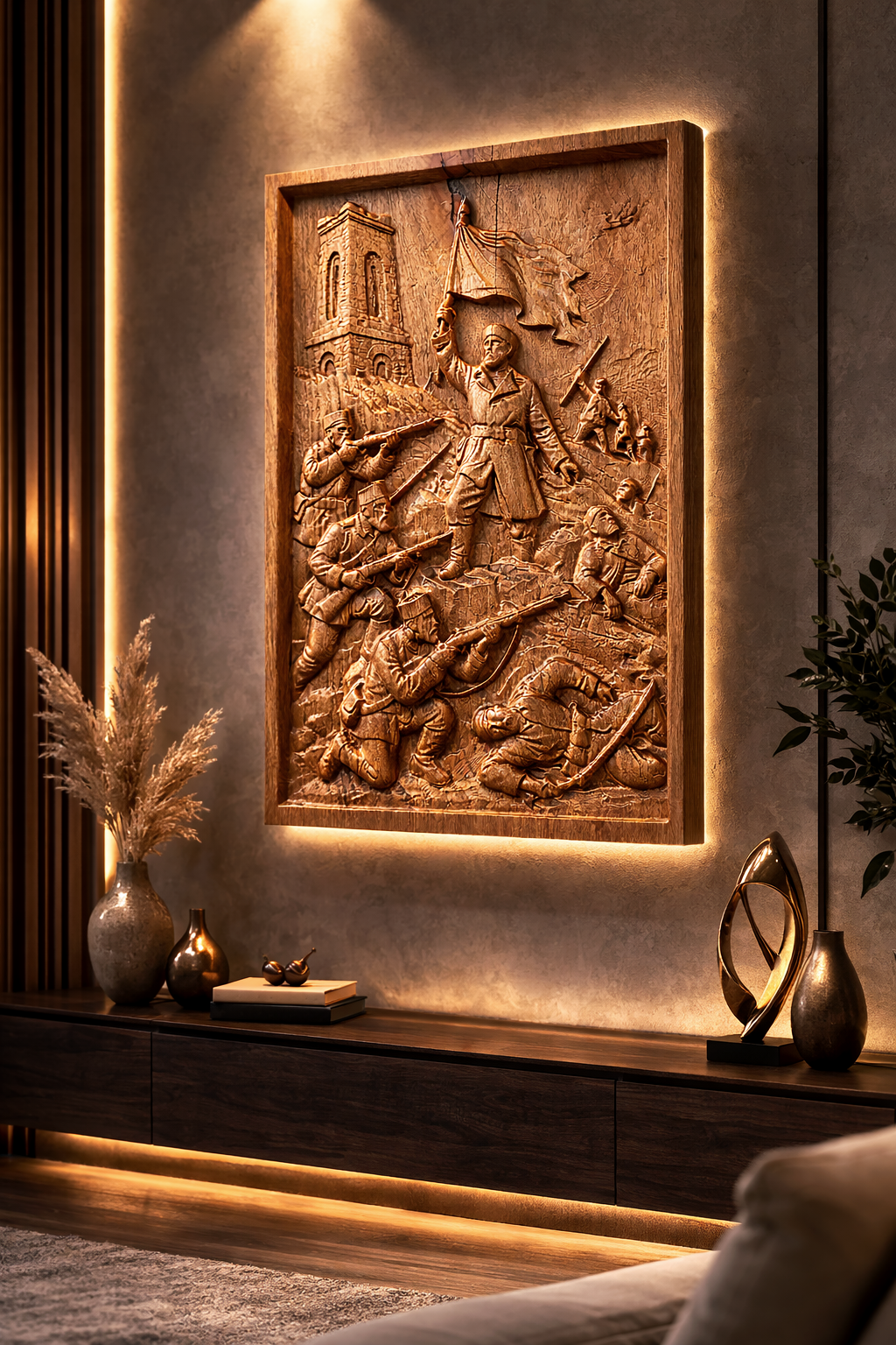 Shipka Wood Carving | Bulgarian Historical Wall Art | Handmade Beech Wood Panel - Image 10