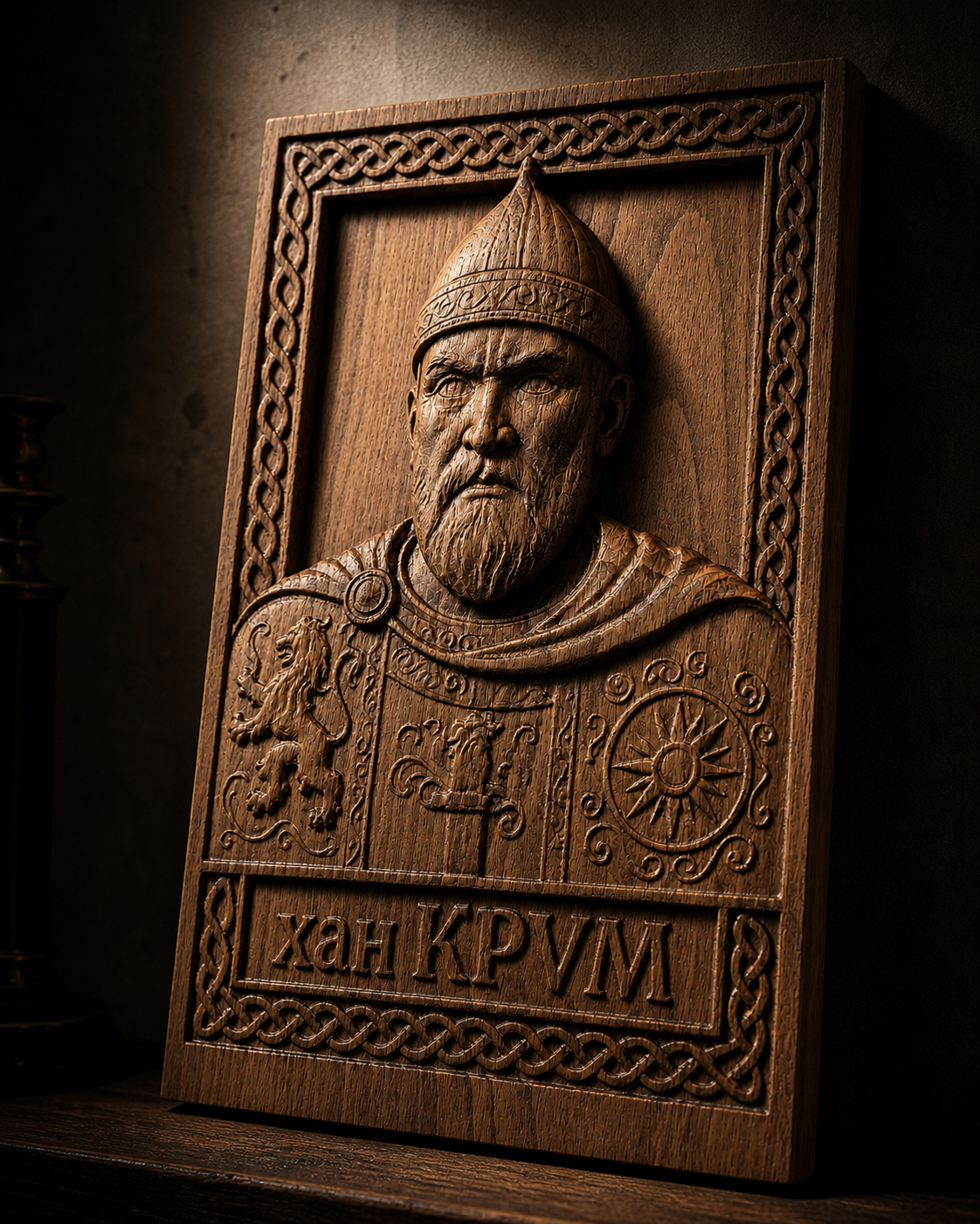 Khan Krum Wood Carving | Bulgarian Historical Wall Art | Handmade Beech Wood Panel - Image 6