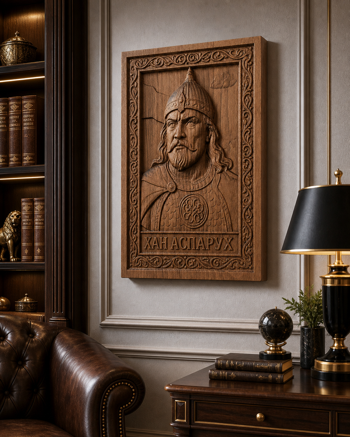 Хан Аспарух Дърворезба от Масивен Бук | Българско Историческо Пано | Handmade CNC Wall Art - Image 9