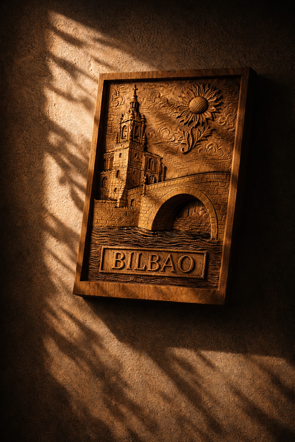 Bilbao Wooden Wall Art | Handmade CNC Wood Carving | Spain Inspired Relief Deco