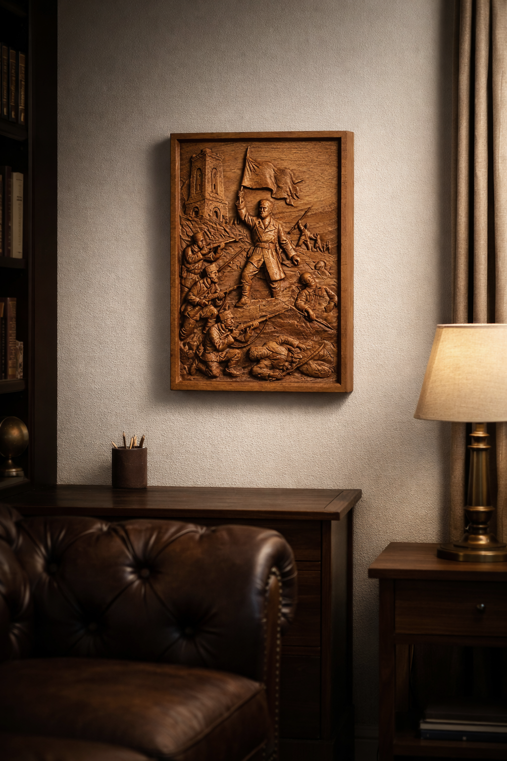 Shipka Wood Carving | Bulgarian Historical Wall Art | Handmade Beech Wood Panel - Image 7