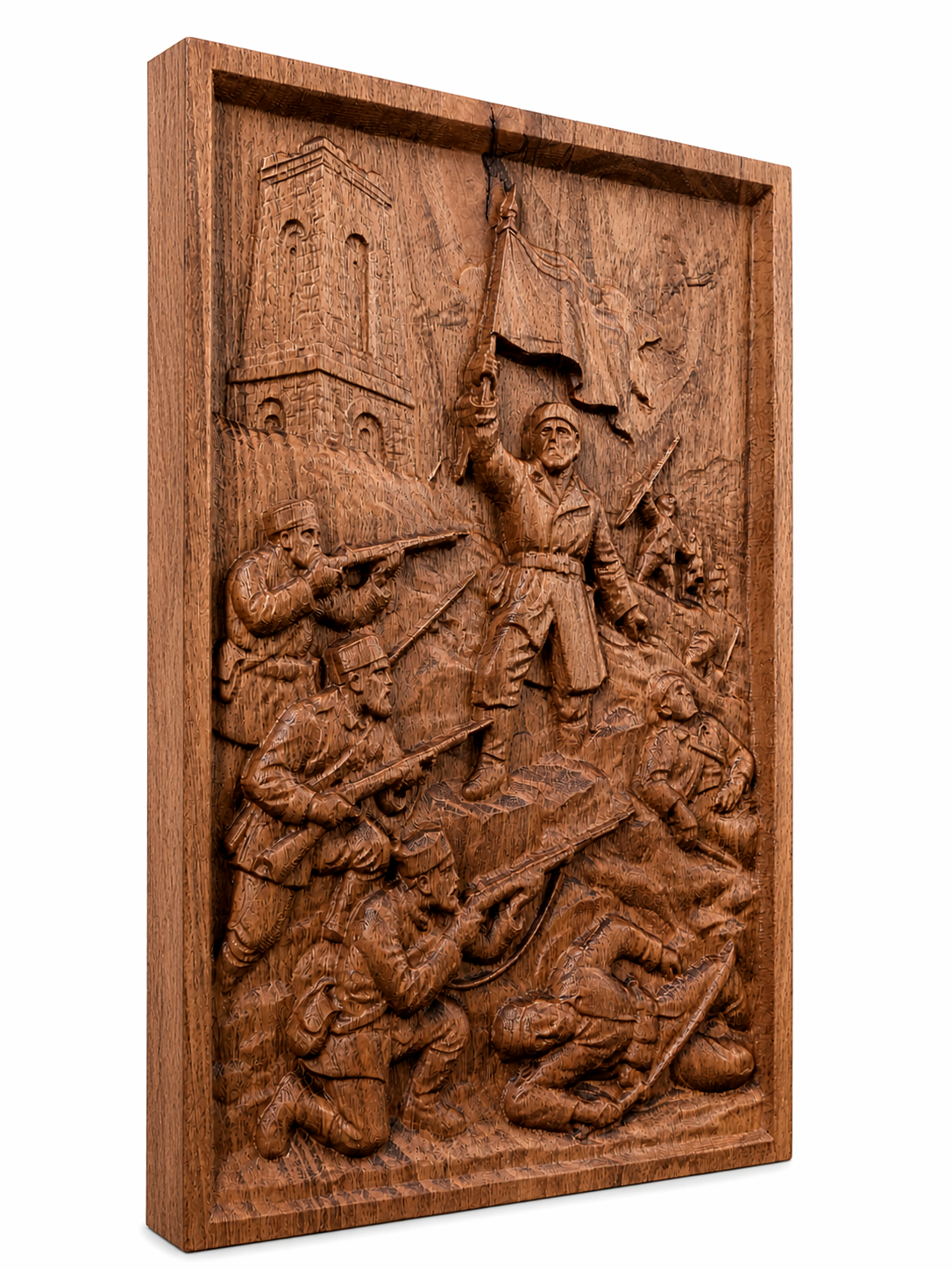 Shipka Wood Carving | Bulgarian Historical Wall Art | Handmade Beech Wood Panel - Image 3