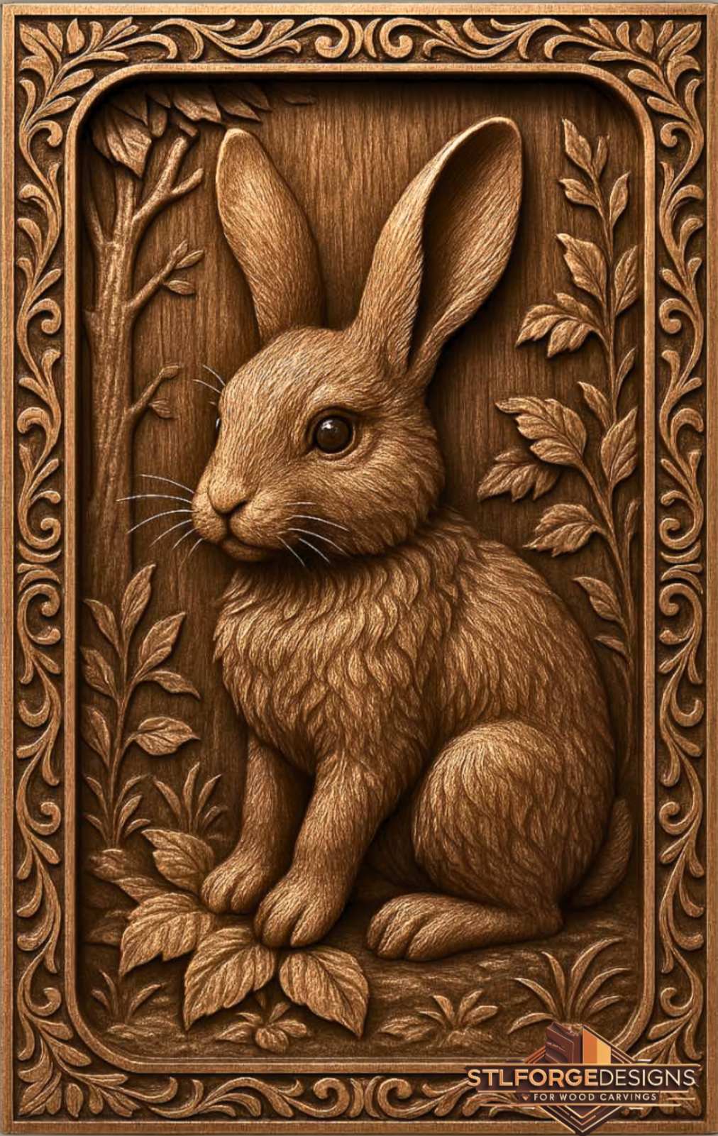 Animal panel STL file for CNC carving