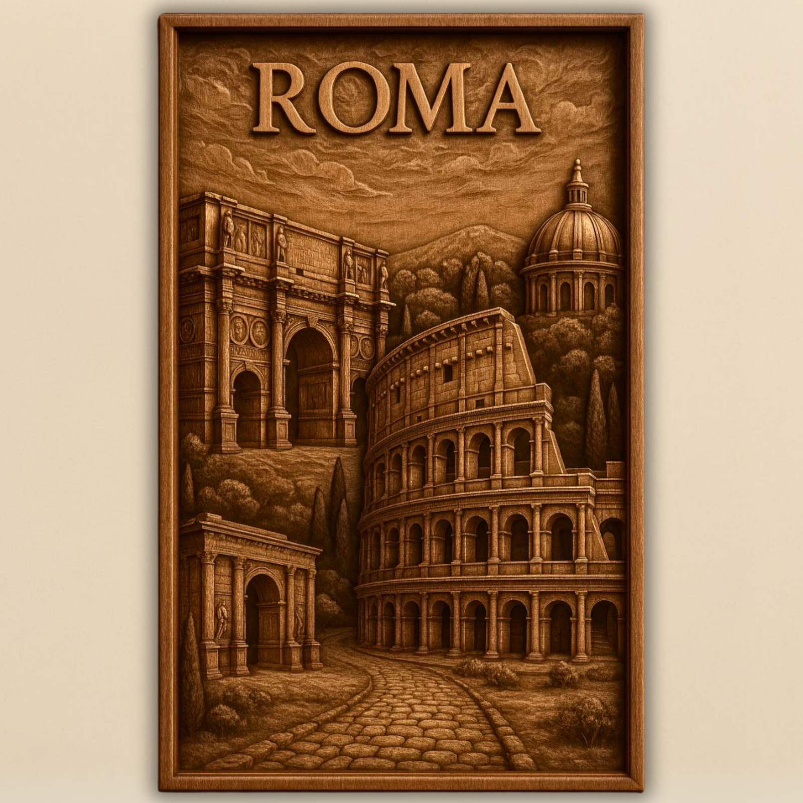 Rome relief STL model with Colosseum and Arch of Constantine