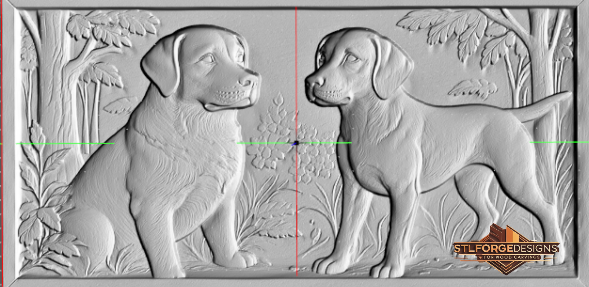 STL File – Dogs 3D Relief | CNC Pet Model | Decorative Wood Panel | Dog STL Design - Image 3
