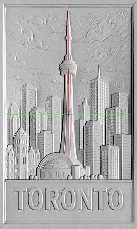 Toronto Skyline STL Model for CNC Router – CN Tower 3D Relief File - Image 3