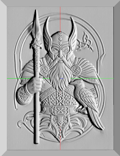 3D Odin relief file with Viking armor and Norse details