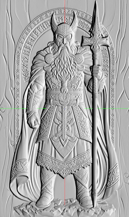 Один викинг 3D релефен STL модел за CNC дърворезба