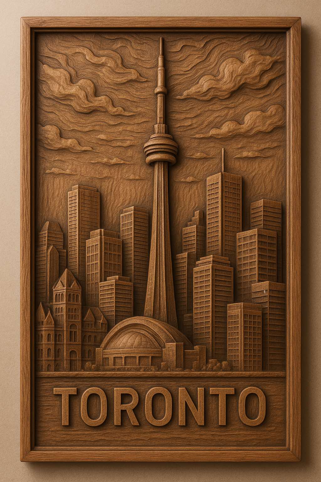 Toronto Skyline STL Model for CNC Router – CN Tower 3D Relief File - Image 2