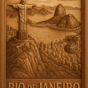 Rio de Janeiro STL model with Christ the Redeemer for CNC router