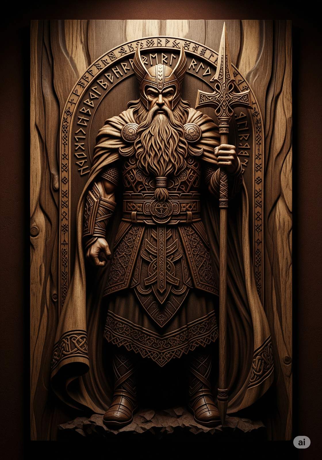 Один скандинавски бог цифров модел за wood carving