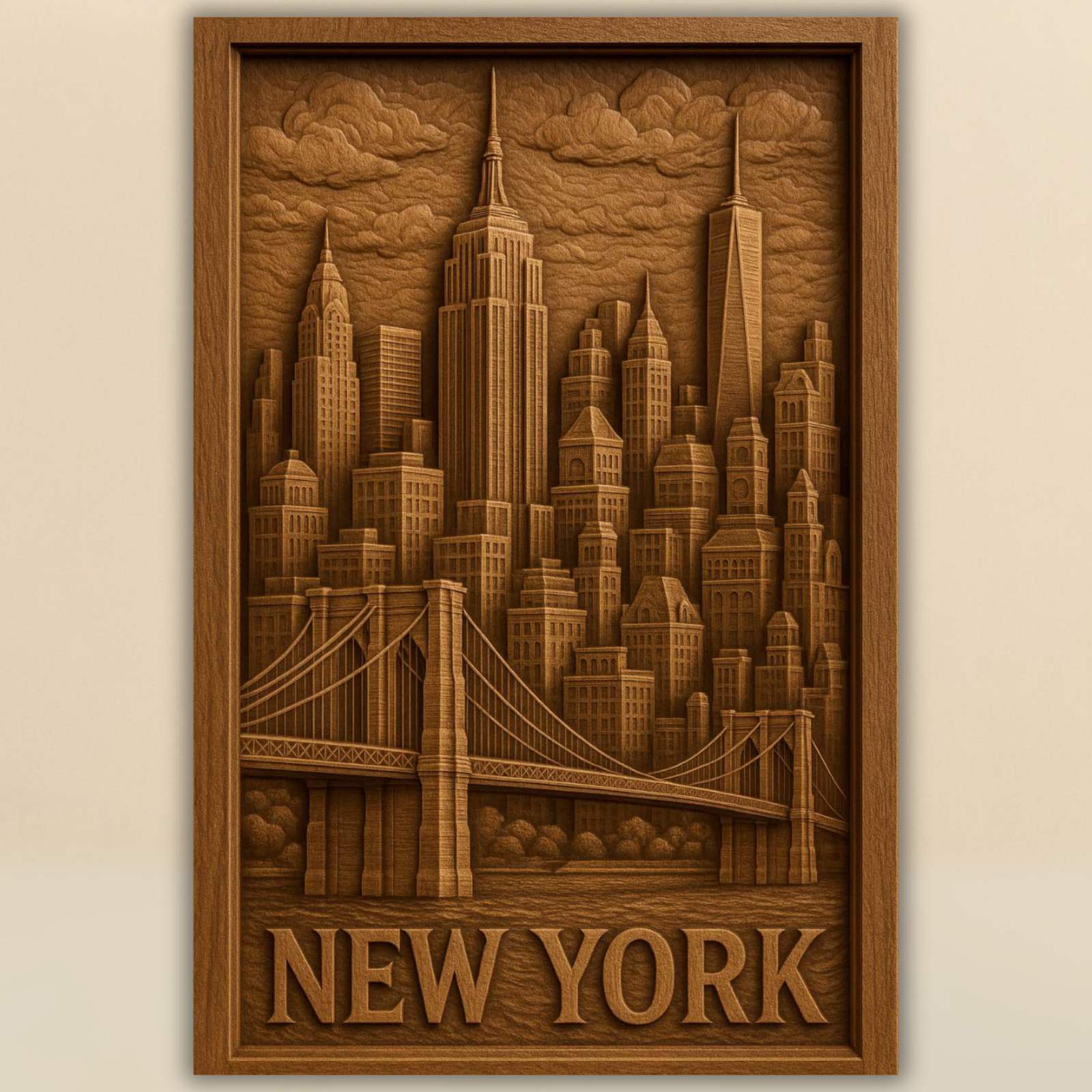 New York skyline relief STL model