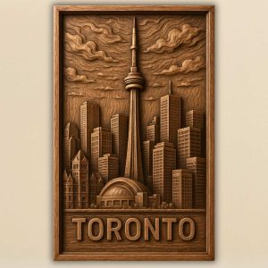 Toronto Skyline STL Model for CNC Router – CN Tower 3D Relief File