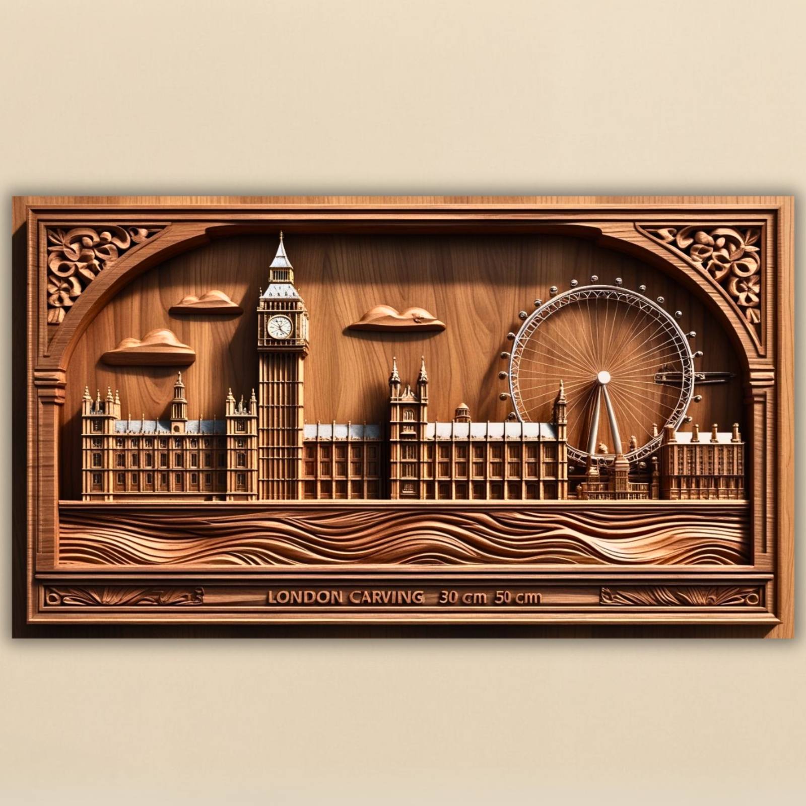 London panorama relief STL model