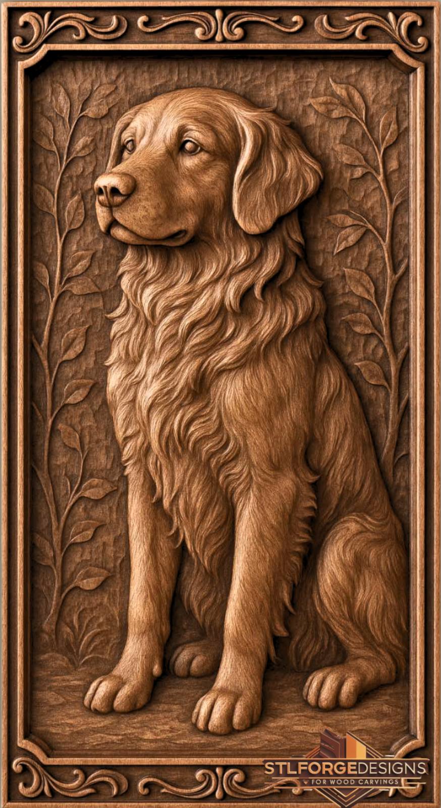 dog relief cnc carving stl model