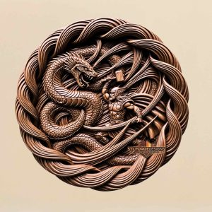 STL file Thor Jormungandr wave medallion CNC — circular format waves knotwork no frame CNC-ready for Aspire ArtCAM Fusion 360